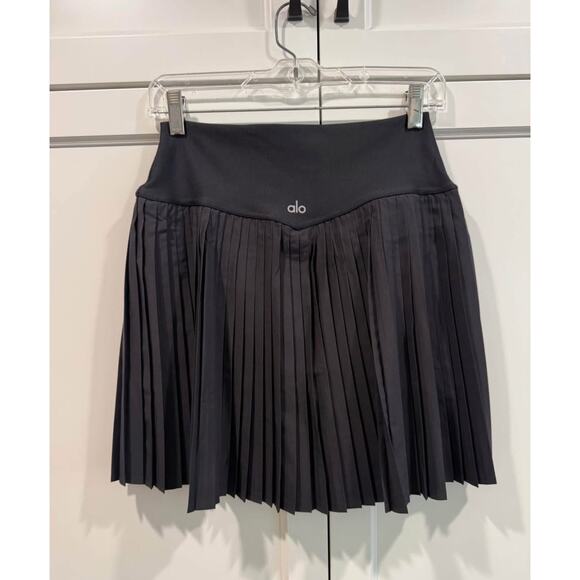 Alo Grand Slam Tennis Skirt Pleated Black Size Large - Picture 6 of 12